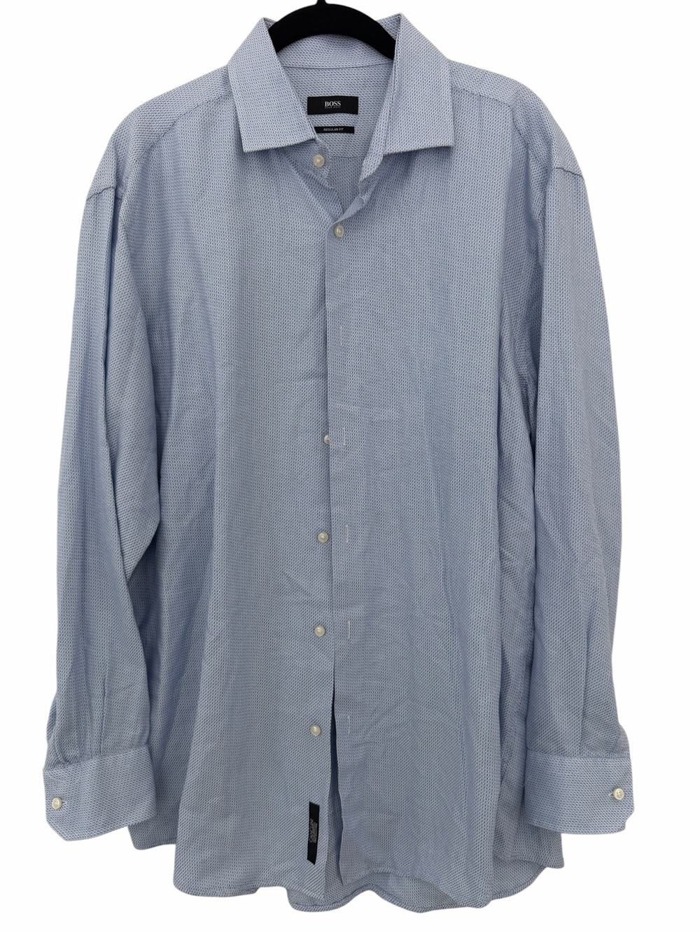 BOSS by Hugo Boss Men's Light Blue Dress Shirt Regular Fit Size 17
